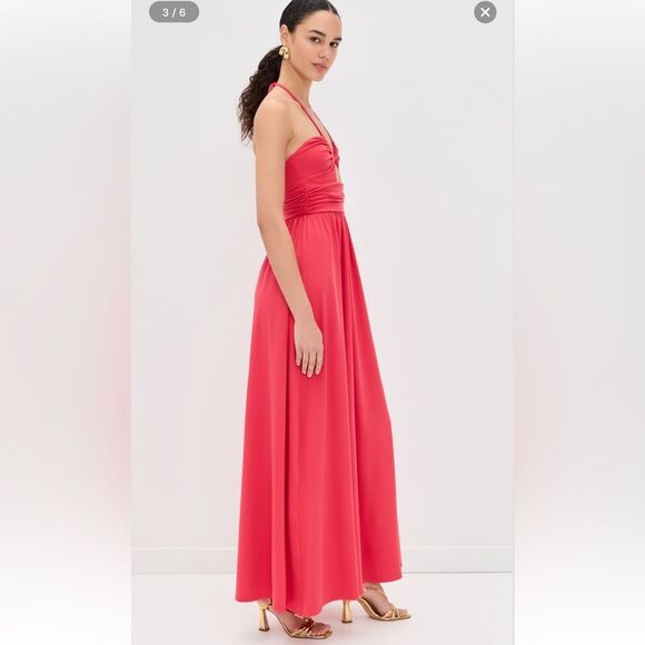 Susana Monaco U Gathered Tie Maxi Dress in Navy NWOT SMALL - Picture 6 of 11